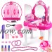 Princess Dressing Makeup Table Princess Girls Kids Vanity Table and Chair Beauty Play Set with Mirror Working Hair Dryer Pretend Princess Girls Makeup Accessories  Pink Birthday Gift   
